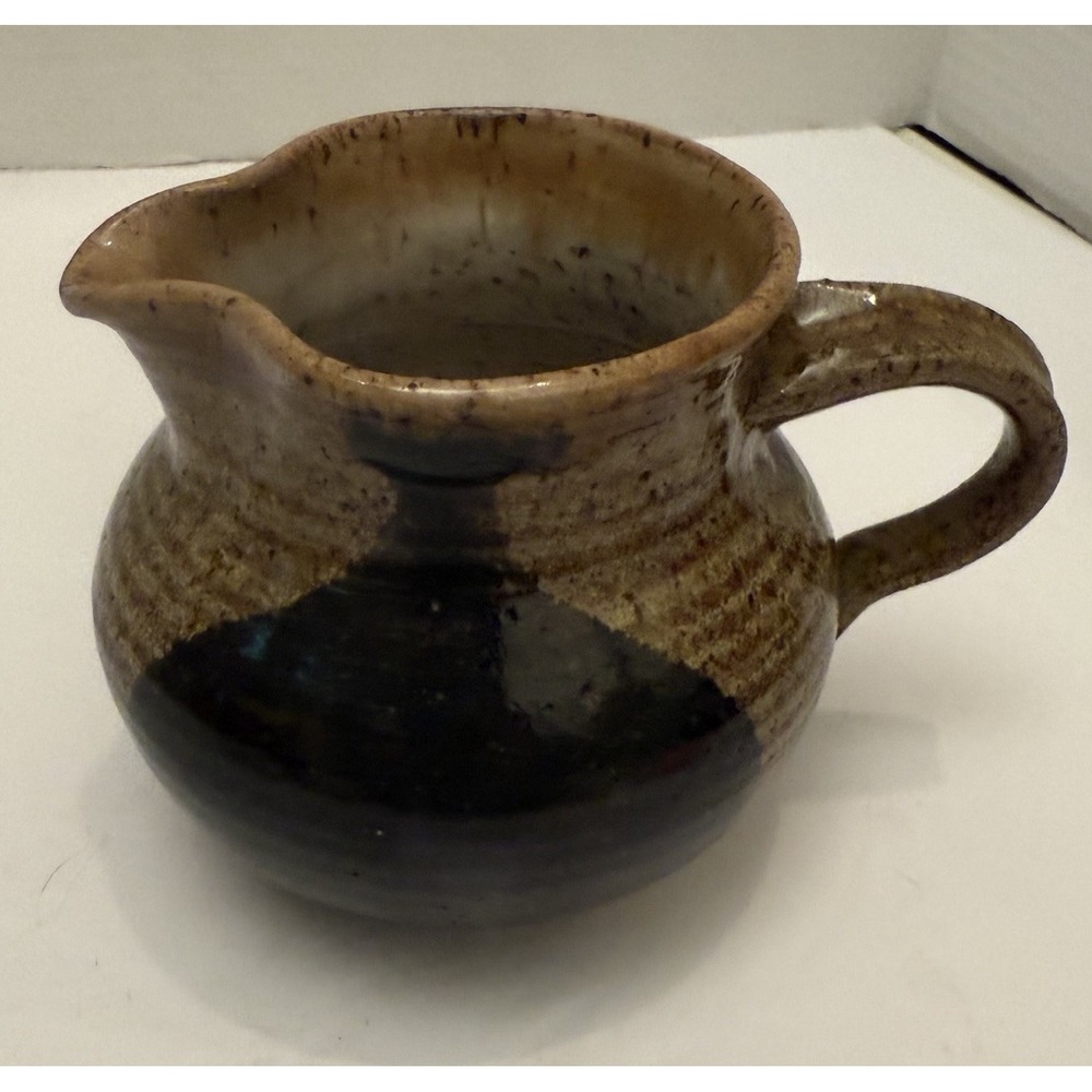 Vintage Studio Art Pottery Creamer/Small Pitcher-Hand Thrown -Signed-Glazed‎